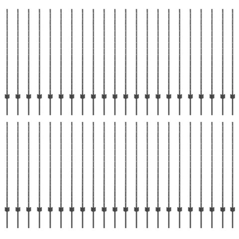 Słupek ogrodzeniowy. 44 pcs Szary 180 cm Stal