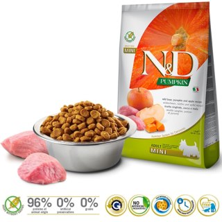 FARMINA N&D Pumpkin Boar & Apple Adult Mini - sucha karma dla psa - 2,5kg