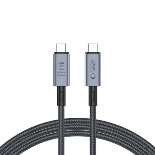 Kabel przewód USB-C PD 240W 8K 40Gbps 2m - szary