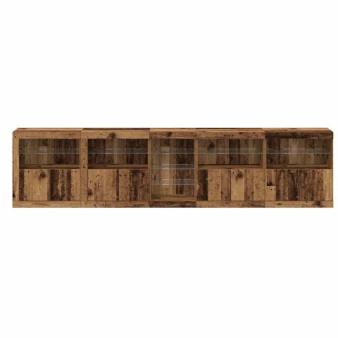 Komoda LED Ze LED Lights Stare drewno 283 x 37 x 67 cm