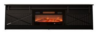 Szafka RTV GRANERO+kominek 200x56,7x35 czarny/czarny poł