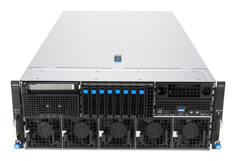 Platforma Asus Rack (4U) ESC8000A-E13X AMD EPYC 9005 (8xNVMe, 2xM.2, 2x10Gbe, 8xQSFP, IPMI, R3200W)