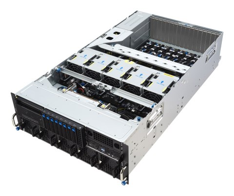 Platforma Asus Rack (4U) ESC8000A-E13X AMD EPYC 9005 (8xNVMe, 2xM.2, 2x10Gbe, 8xQSFP, IPMI, R3200W)