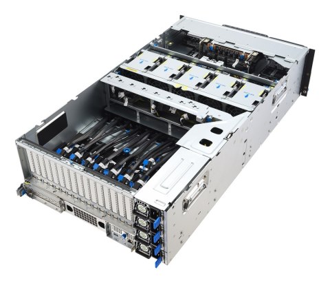 Platforma Asus Rack (4U) ESC8000A-E13X AMD EPYC 9005 (8xNVMe, 2xM.2, 2x10Gbe, 8xQSFP, IPMI, R3200W)