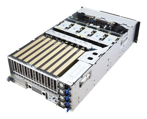 Platforma Asus Rack (4U) ESC8000A-E13X AMD EPYC 9005 (8xNVMe, 2xM.2, 2x10Gbe, 8xQSFP, IPMI, R3200W)