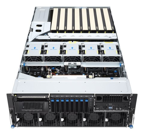 Platforma Asus Rack (4U) ESC8000A-E13X AMD EPYC 9005 (8xNVMe, 2xM.2, 2x10Gbe, 8xQSFP, IPMI, R3200W)