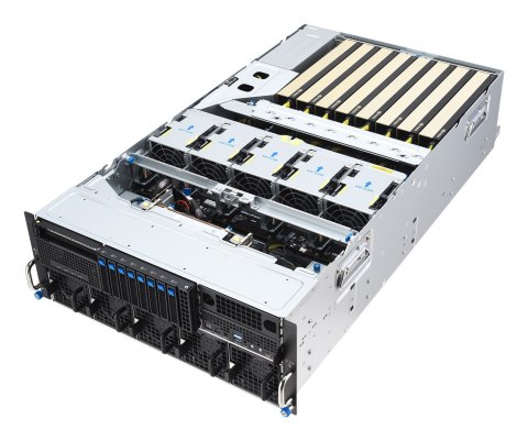Platforma Asus Rack (4U) ESC8000A-E13X AMD EPYC 9005 (8xNVMe, 2xM.2, 2x10Gbe, 8xQSFP, IPMI, R3200W)