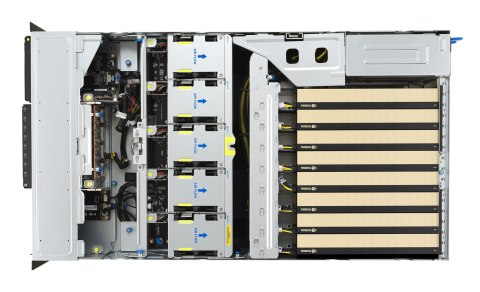Platforma Asus Rack (4U) ESC8000A-E13X AMD EPYC 9005 (8xNVMe, 2xM.2, 2x10Gbe, 8xQSFP, IPMI, R3200W)