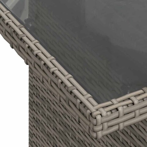Zestaw Sof na Ogród z poduszką 10 pcs Szary Rattan poli