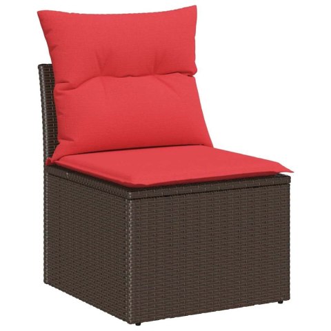 Zestaw Sof na Ogród z poduszką 9 pcs Brązowy Rattan poli