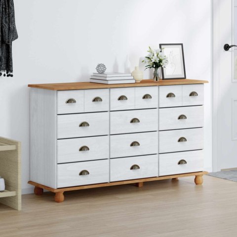 Komoda ASKIM Biały 79 x 40 x 133,5 cm Lite drewno sosnowe