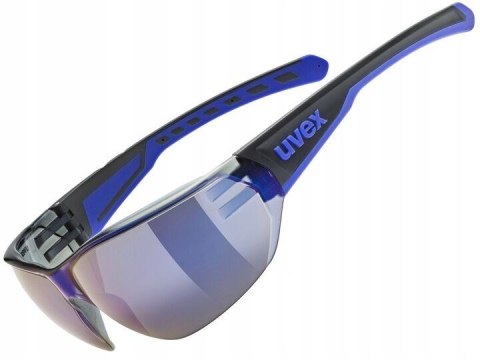 Okulary rowerowe UVEX Equate, black/blue matt/mirror blue