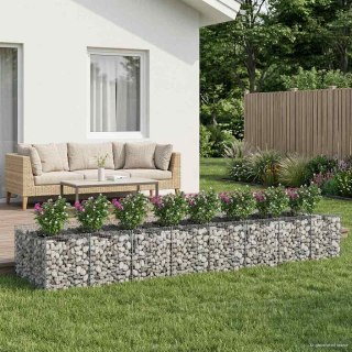 Podniesione łóżko gabionowe 3 pcs srebrny