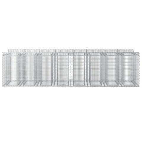 Podniesione łóżko gabionowe 4 pcs srebrny