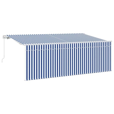Markiza zwijana Niebieski i biały 400 x 200 cm