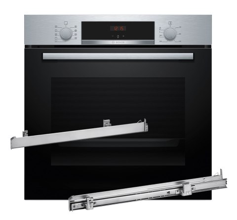 Piekarnik BOSCH HBA514BS3 + Prowadnice teleskopowe 1 poziomowe BOSCH HEZ538000