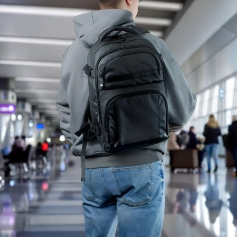 Plecak podróżny do samolotu z kieszenią na laptop 20l 40x20x25 cm - czarny