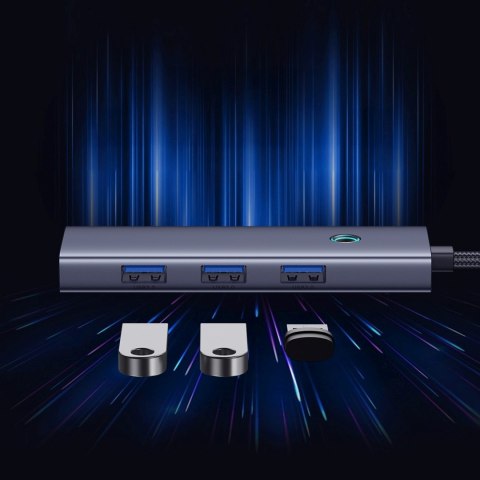HUB Rozdzielacz 5w1 USB-C do HDMI USB-A USB-C PD 4K - szary