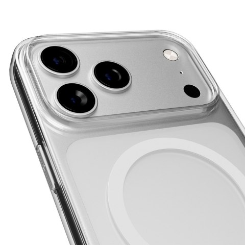 Etui pokrowiec na iPhone 17 Pro MagSafe Lite Mag TPU PC - przezroczysty biały pierścień