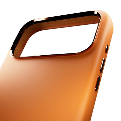 Etui silikonowe z ochroną aparatu i aluminiowymi przyciskami na iPhone 17 Pro Max MagSafe - pomarańczowe