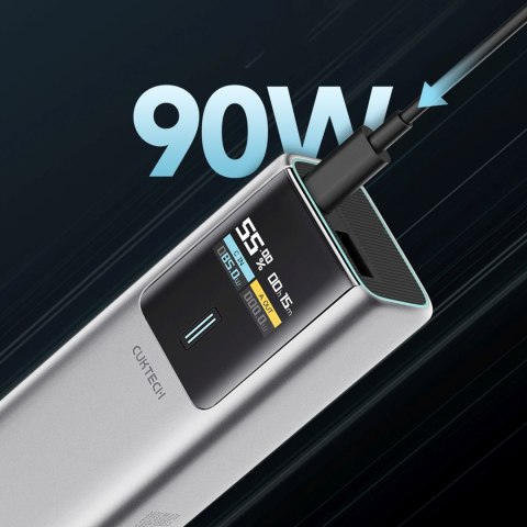 Powerbank 10000mAh USB-C USB-A 150W - szary