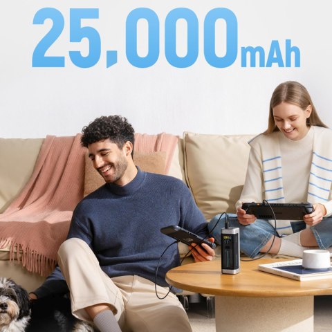 Powerbank 25000mAh USB-C USB-A 210W - czarny