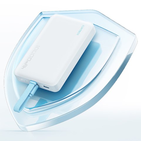 Powerbank magnetyczny 10000mAh USB-C z wbudowanym kablem USB-C - biały