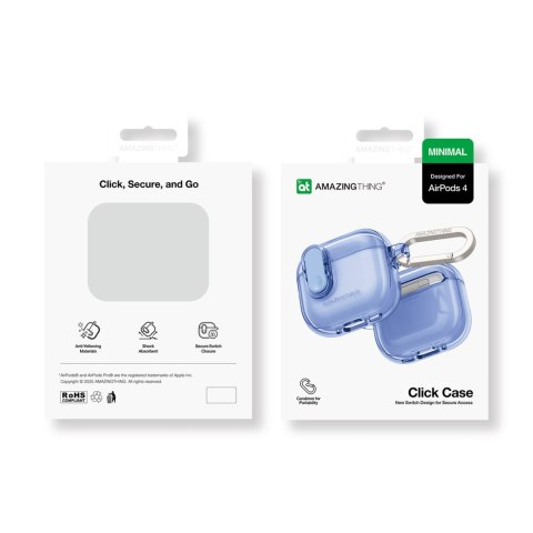 Etui pokrowiec do słuchawek AirPods 4 Minimal Case - niebieski