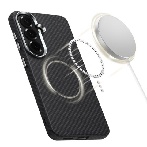 Etui pokrowiec na Samsung Galaxy S26 - czarno srebrny