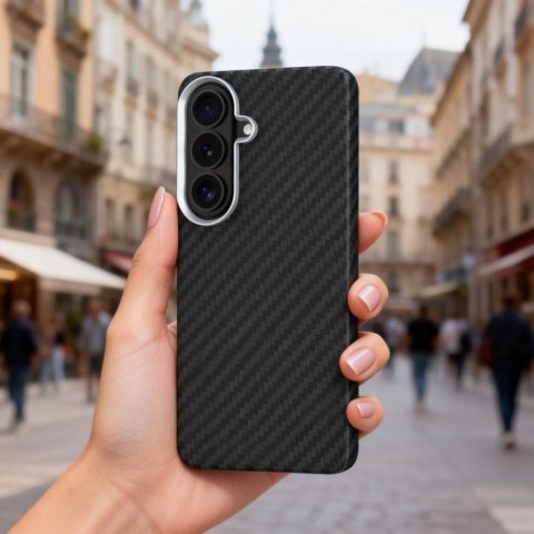 Etui pokrowiec na Samsung Galaxy S26 - czarno srebrny