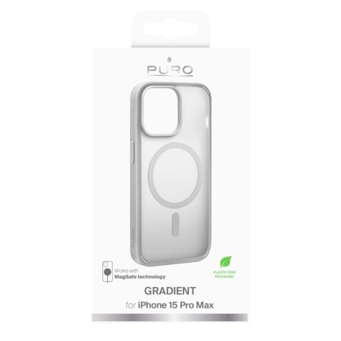 Etui silikonowe do iPhone 15 Pro Max Gradient MagSafe - srebrne