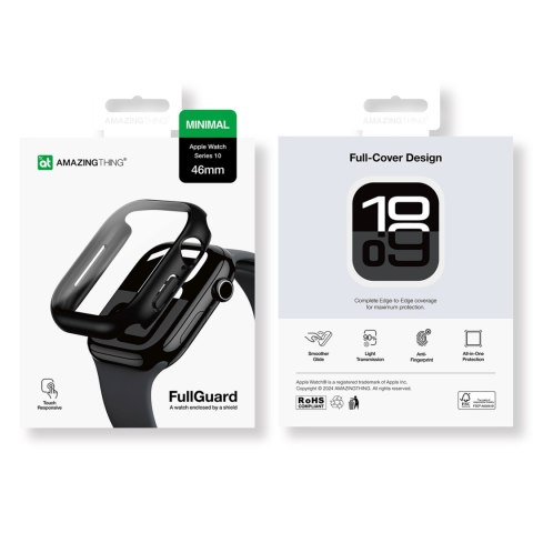 Etui ze szkłem hartowanym do Apple Watch 46mm Radix Glass - czarne