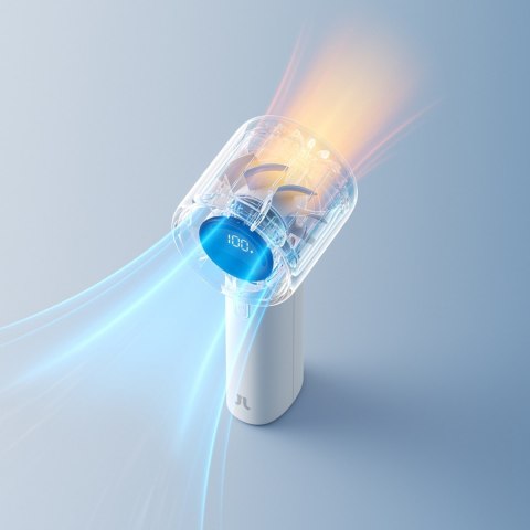 Mini wentylator wiatrak przenośny 5000mAh LED - szary