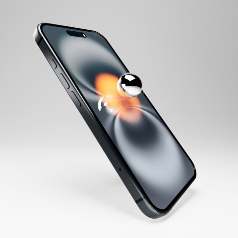 Szkło hybrydowe z czarną ramką do iPhone 16 / iPhone 15 / iPhone 15 Pro Flexible Glass D3O