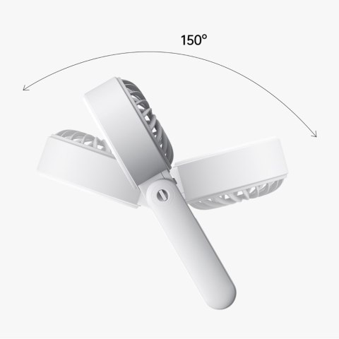 Mini wiatrak wentylator przenośny 5 prędkości 3600mAh USB-C - szary