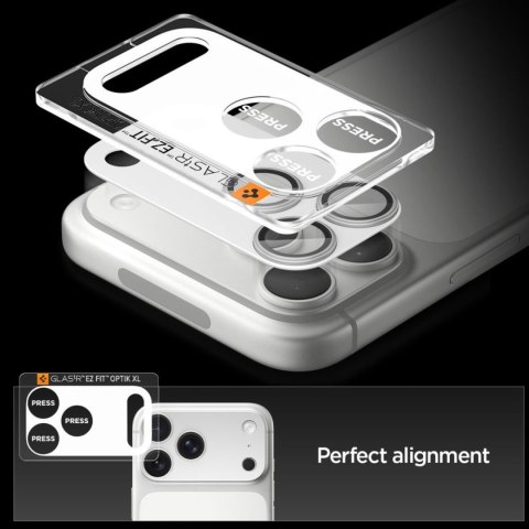 Szkło na obiektyw do iPhone 17 Pro Optik Pro XL - srebrne