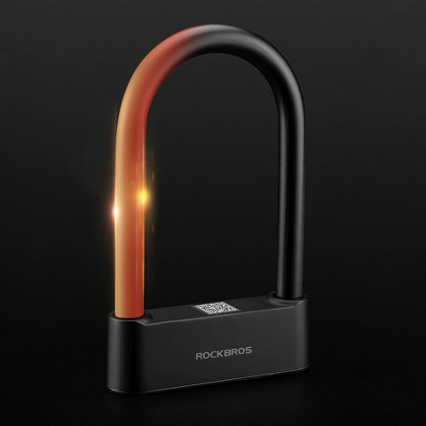 Zapięcie rowerowe SMART z czytnikiem linii papilarnych i Bluetooth - czarne