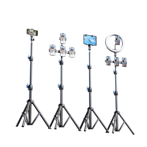 Statyw trójnożny tripod mocny ze stali węglowej 1.7m - czarny