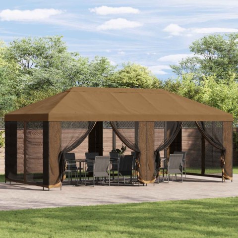 Altana z bokami 6 x 3 m Beżowy Poliester i Stal 190