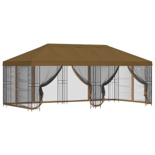 Altana z bokami 6 x 3 m Ciemnoszary Poliester i Stal 190