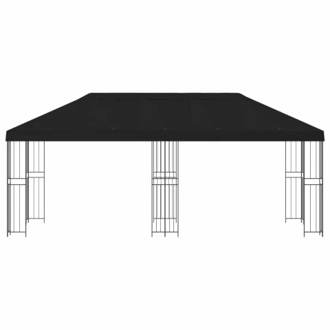 Altana z bokami 6 x 3 m Czarny Poliester i Stal 190