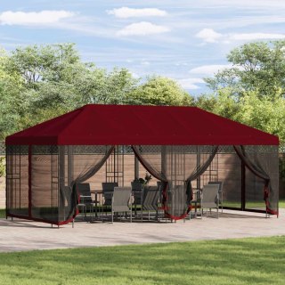 Altana z bokami 6 x 3 m bordowy Poliester i Stal 190