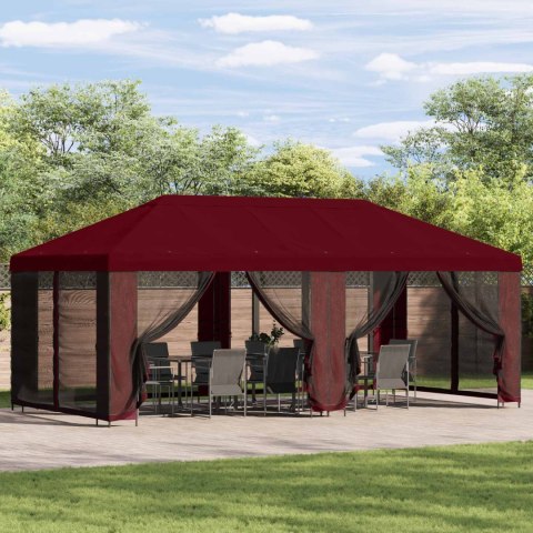 Altana z bokami 6 x 3 m bordowy Poliester i Stal 190