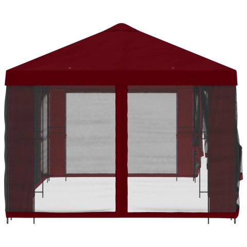 Altana z bokami 6 x 3 m bordowy Poliester i Stal 190