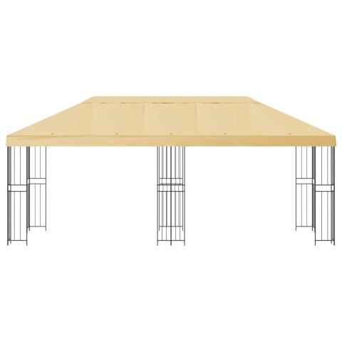 Altana z bokami 6 x 3 m kremowy Poliester i Stal 190