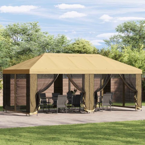 Altana z bokami 6 x 3 m kremowy Poliester i Stal 190