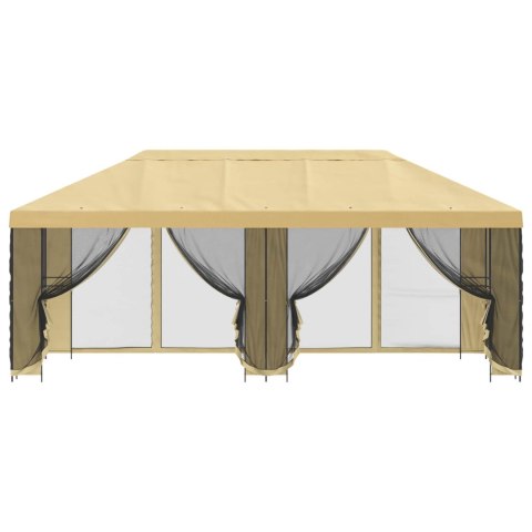 Altana z bokami 6 x 3 m kremowy Poliester i Stal 190