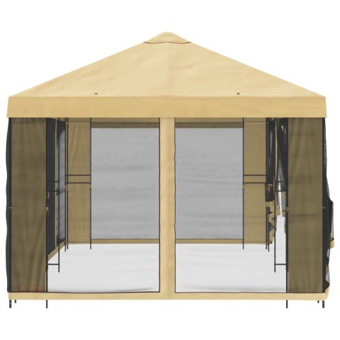 Altana z bokami 6 x 3 m kremowy Poliester i Stal 190