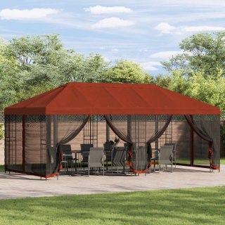 Altana z bokami 6 x 3 m terakota Poliester i Stal 190