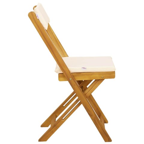 Krzesła Bistro na Zewnątrz 8 pcs kremowobiały 40 x 53 x 80 cm